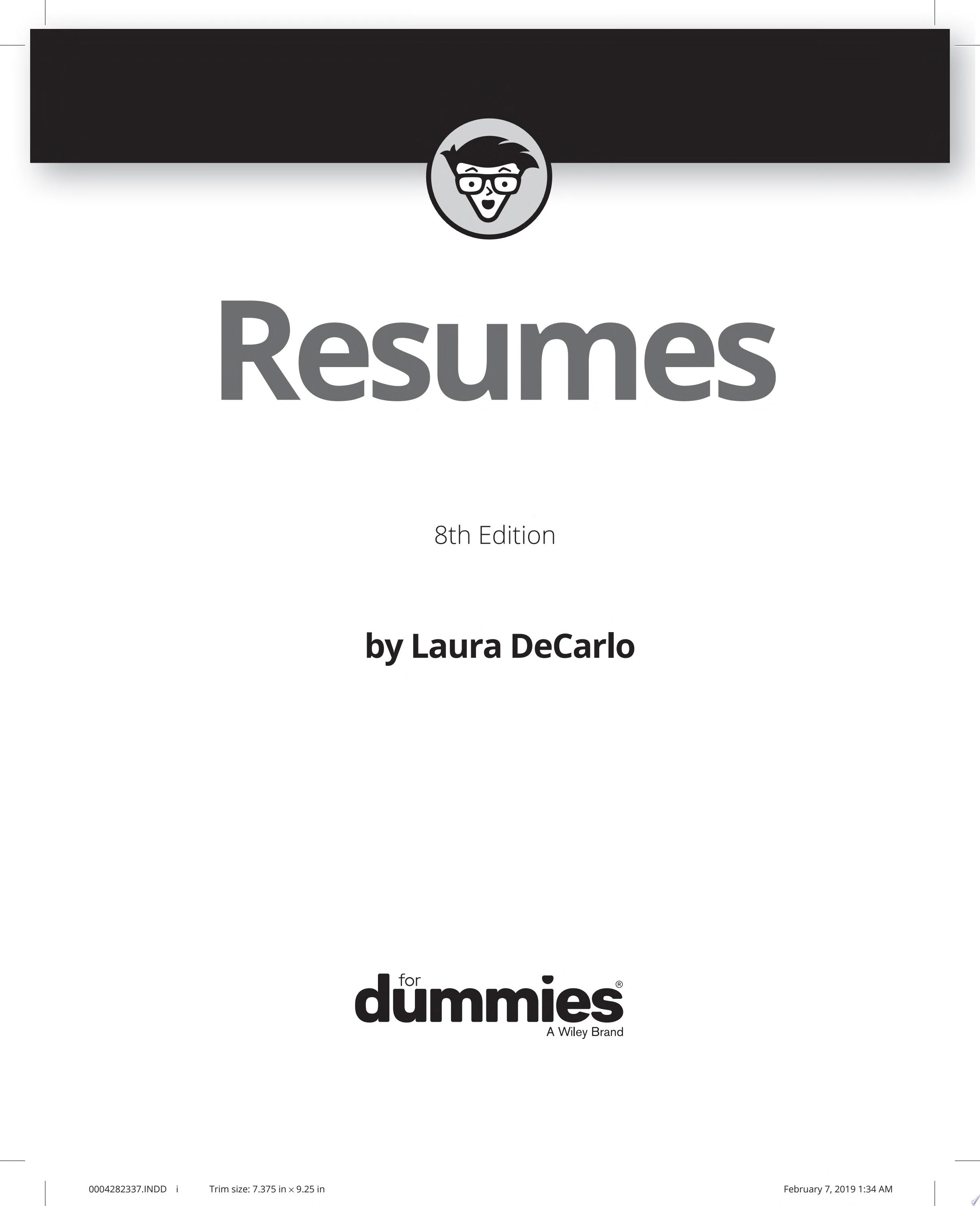 Image for "Resumes For Dummies"