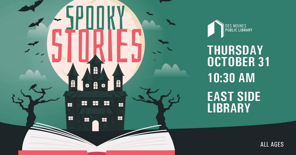 Poster that states Spooky stories with date and time