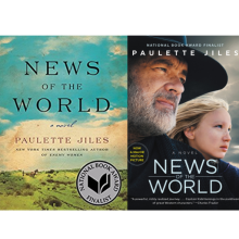 News of the World book  cover and movie poster side by side