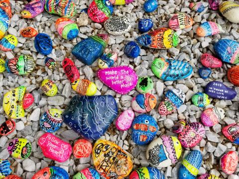 Assorted painted rocks
