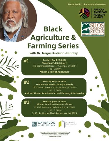 Poster featuring speaker, Dr. Negus Rudison-Imhotep with program series overview.