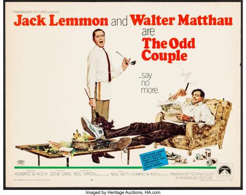 Graphic image of the poster for the movie The Odd Couple