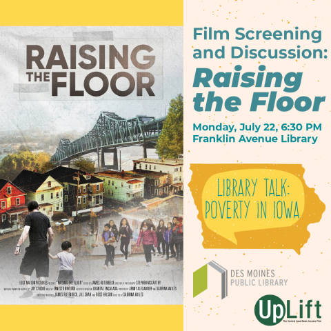 The movie cover of the short film Raising the Floor along with the event information