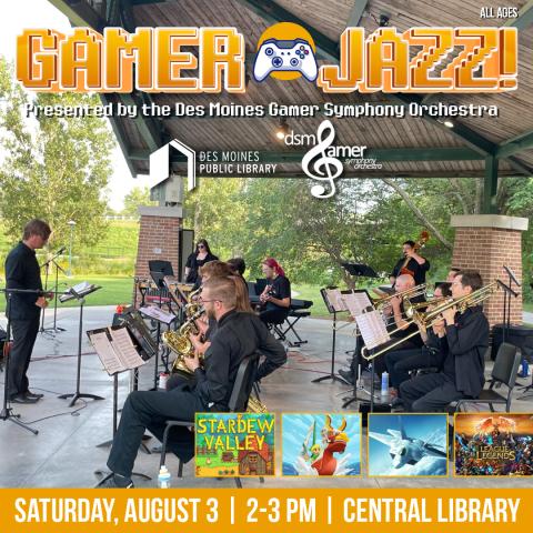 Gamer Jazz with a photo of the orchestra