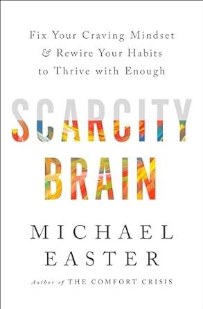 Book cover for Scarcity Brain with colorful title letters over a white background