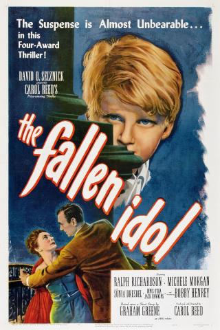 Graphic image of the movie poster for The Fallen Idol.