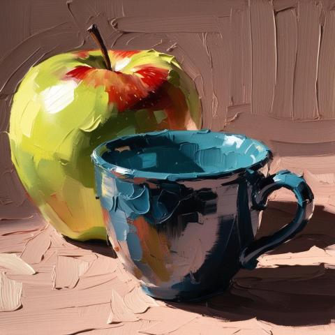 Apple and cup