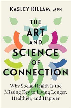 Book cover for the Art and Science of Connection with the title surrounded by colorful geometric shapes