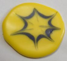 royal icing intersex flag but the circle is exploding like a star